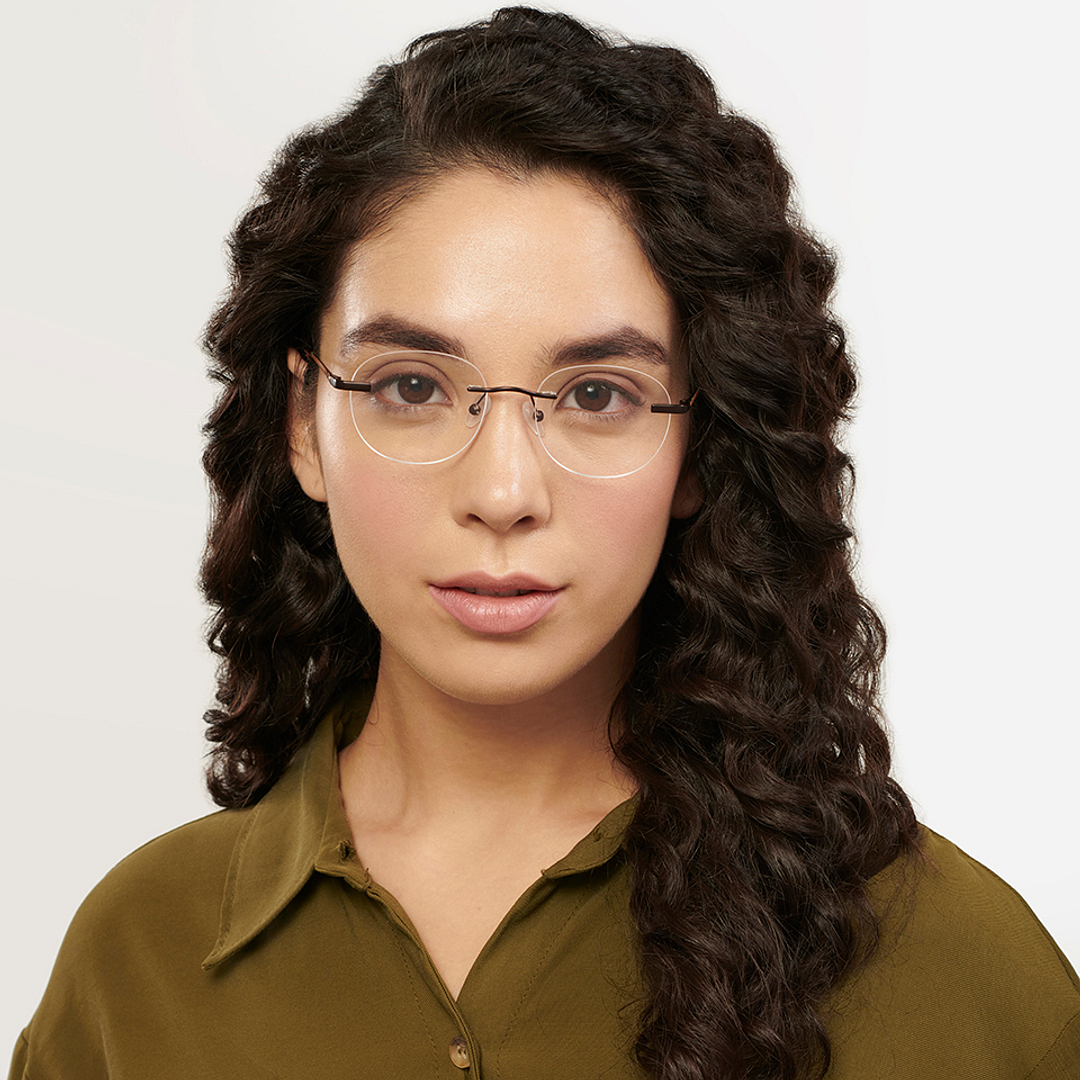 Vincent Chase Online Light Brown Rimless Round right side