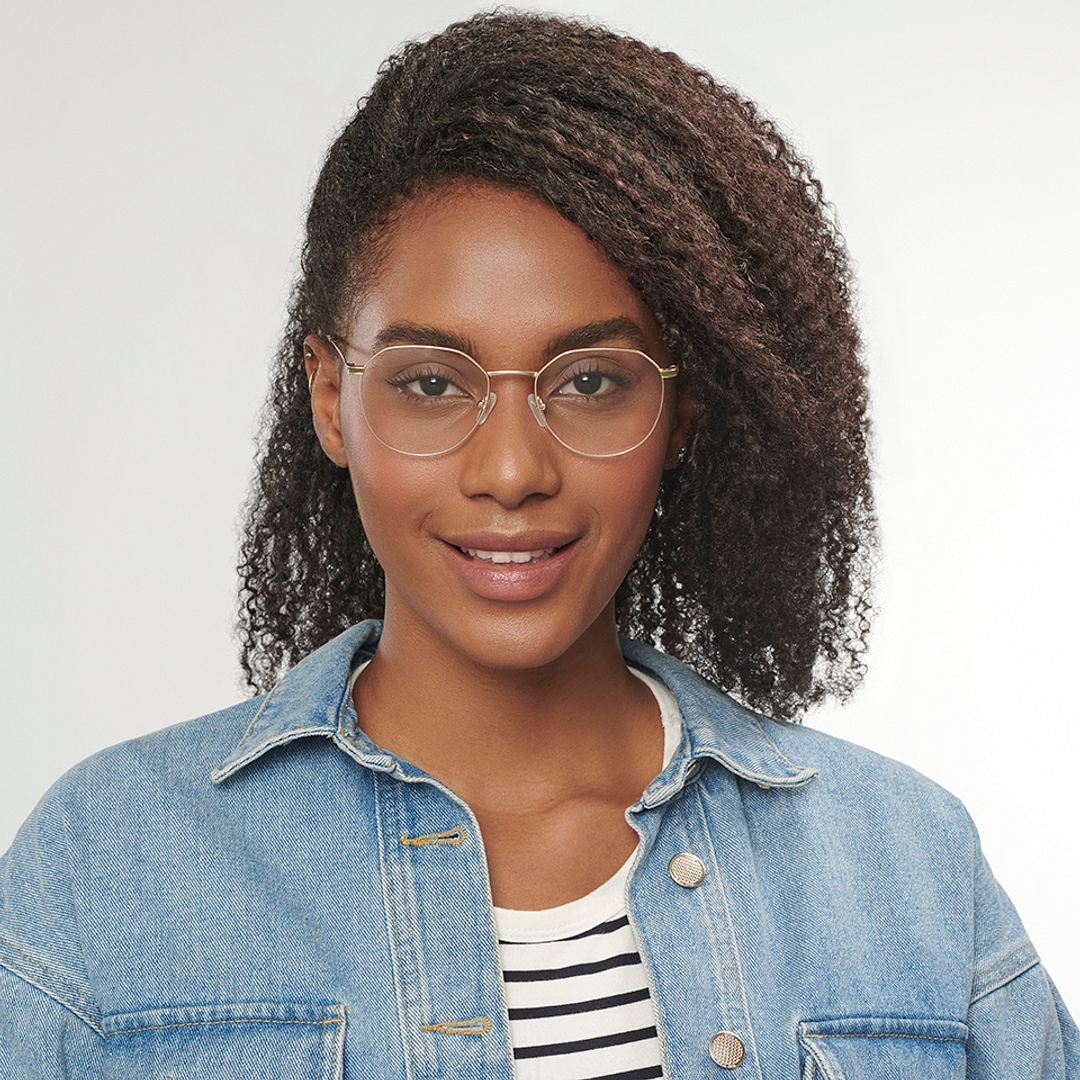 Vincent Chase Online Gold Full Rim Geometric left side