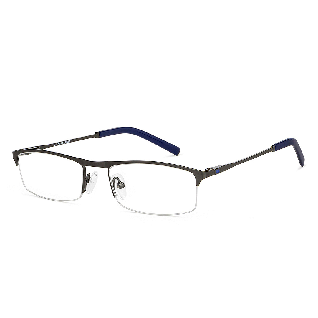 Vincent Chase Online Mid Gunmetal Half Rim Rectangle left side