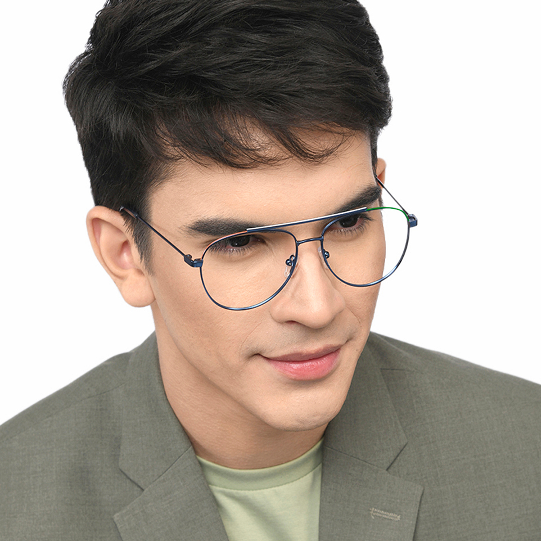 Vincent Chase Online Sky Blue Full Rim Aviator left side
