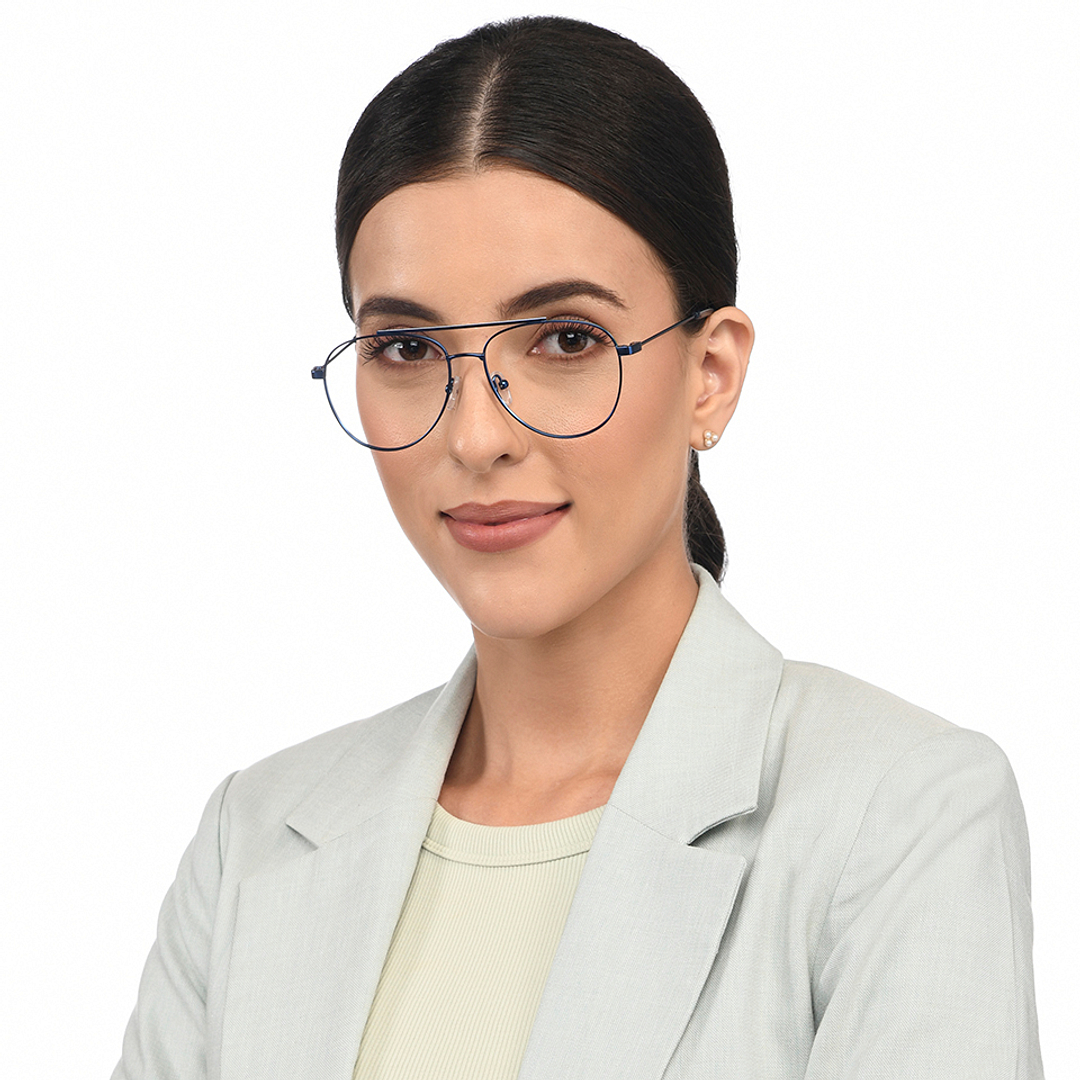 Vincent Chase Online Sky Blue Full Rim Aviator left side