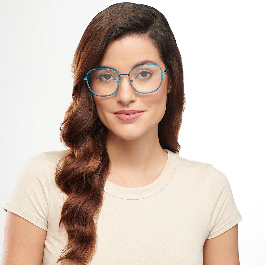 Vincent Chase Online Sky Blue Full Rim Round left side