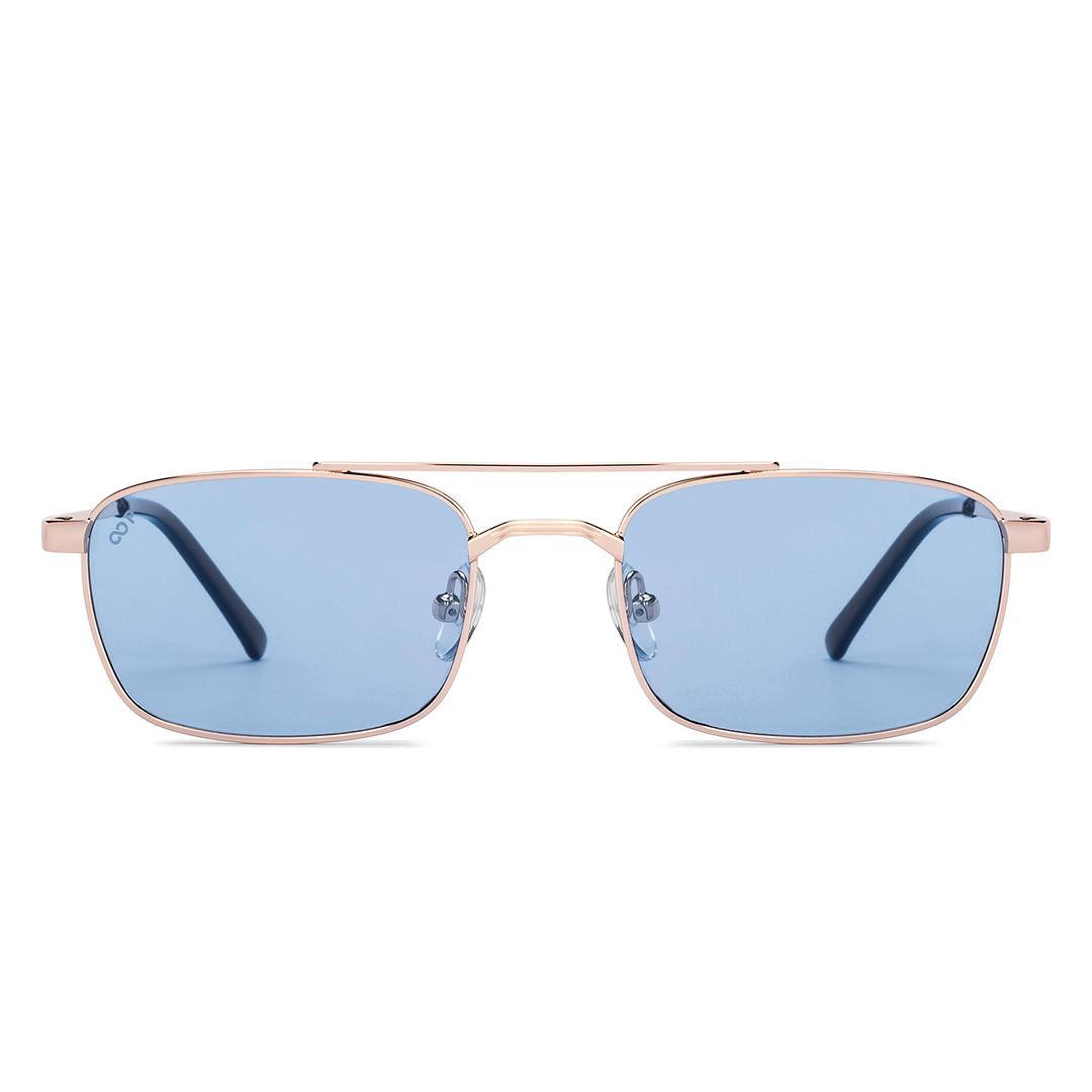 Blue Gold Full Rim Rectangle Vincent Chase Polarized METAL SUN