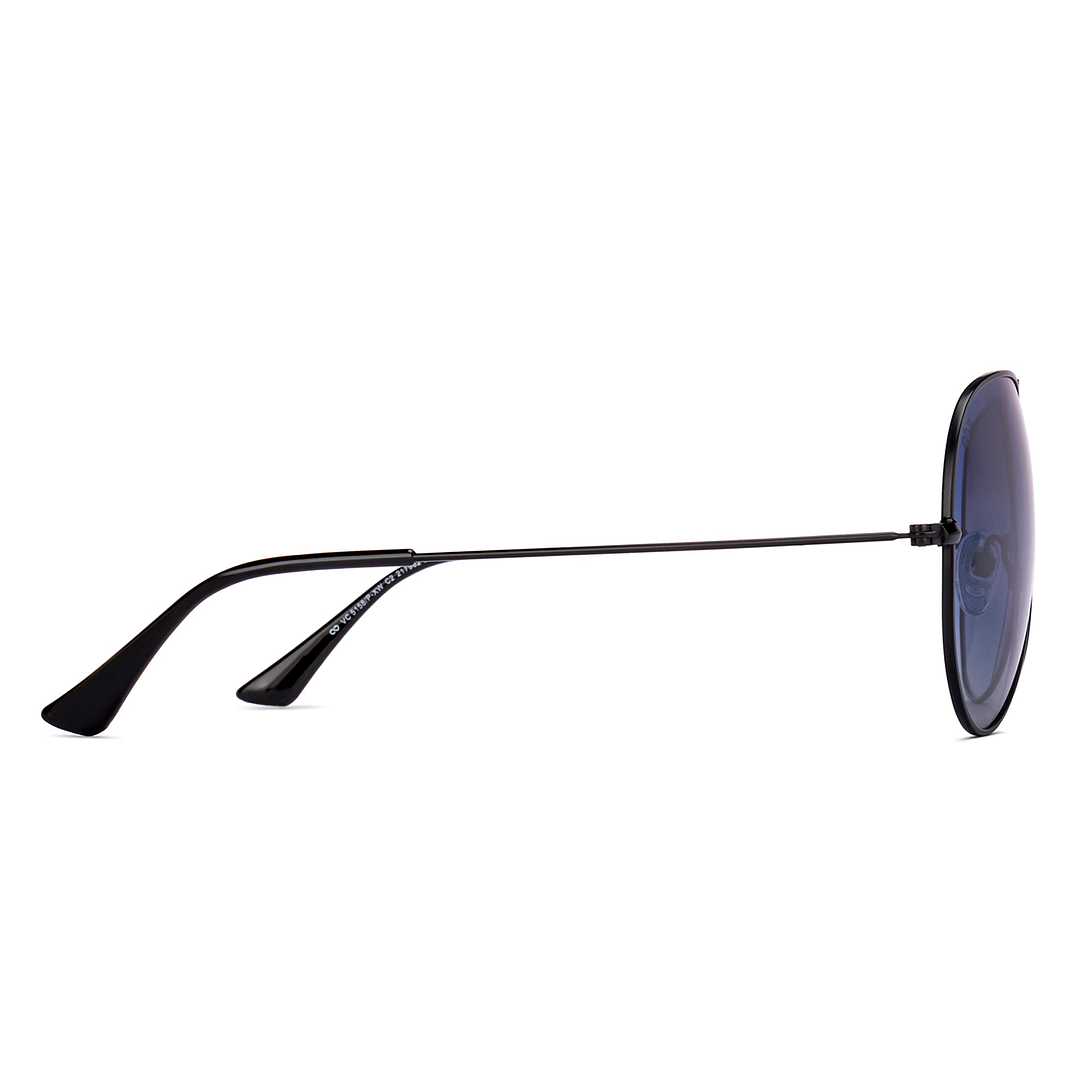 Vincent Chase Polarized Black Full Rim Aviator left side