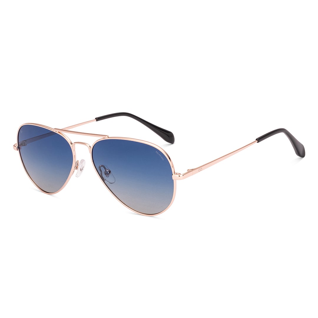 Vincent Chase Polarized Gold Full Rim Aviator right side