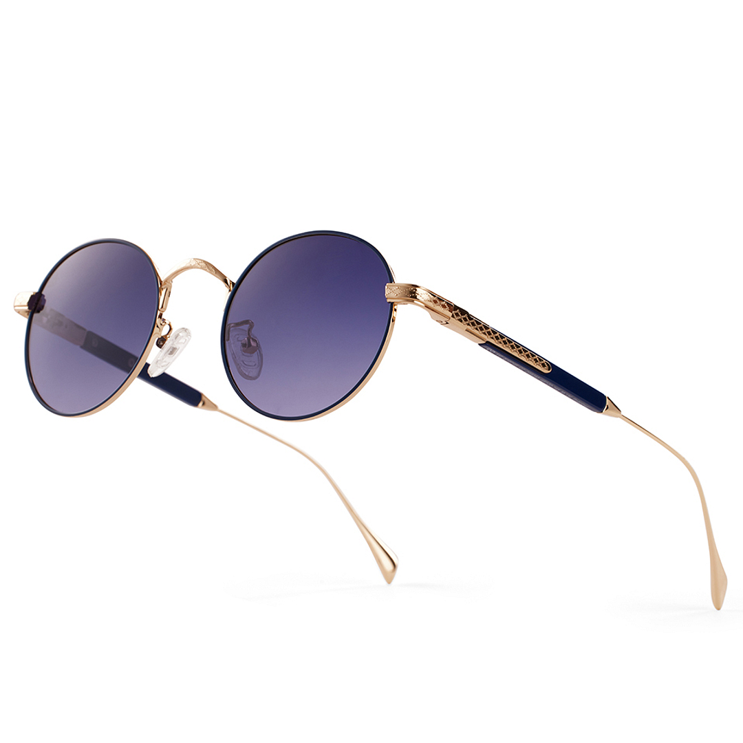 Vincent Chase Gold Full Rim Round left side