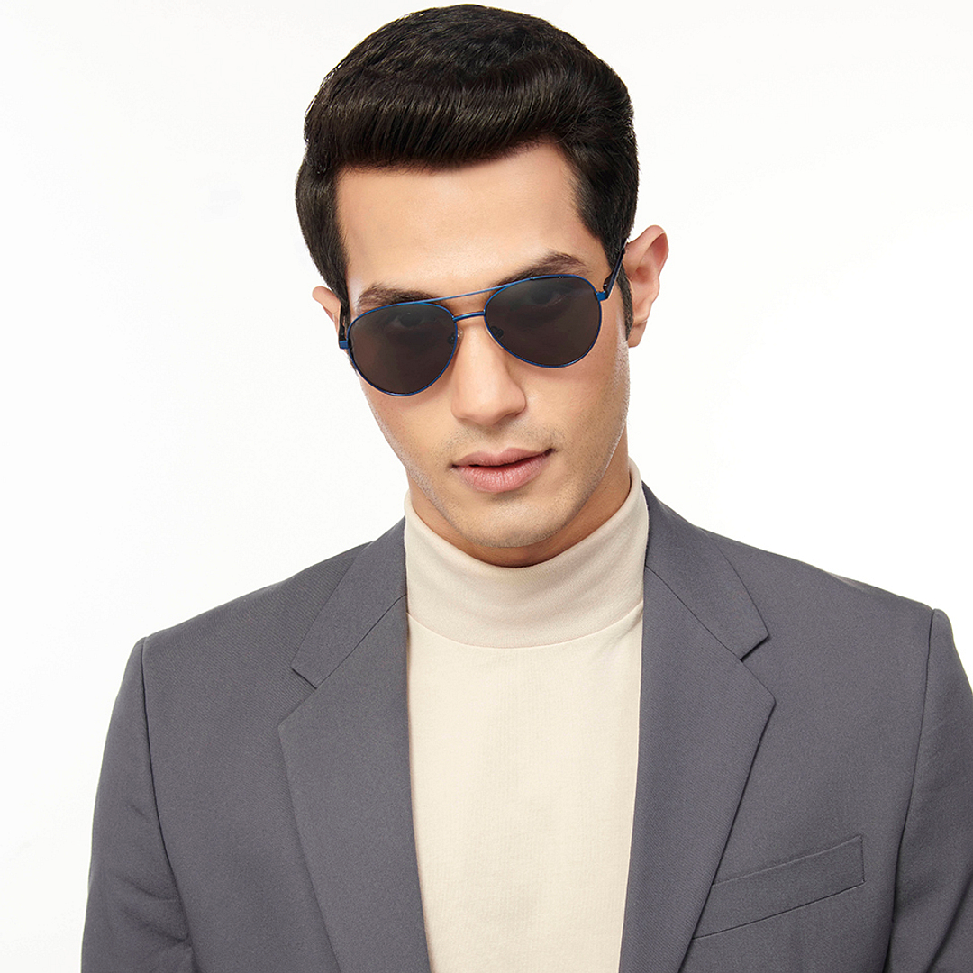 Vincent Chase Online Blue Full Rim Aviator left side