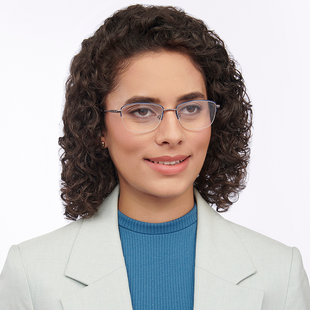 Vincent Chase Online Sky Blue Half Rim Rectangle right side