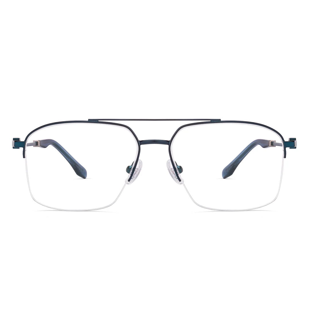 Buy Blue Half Rim Geometric Vincent Chase SLEEK STEEL VC E13818-C4
