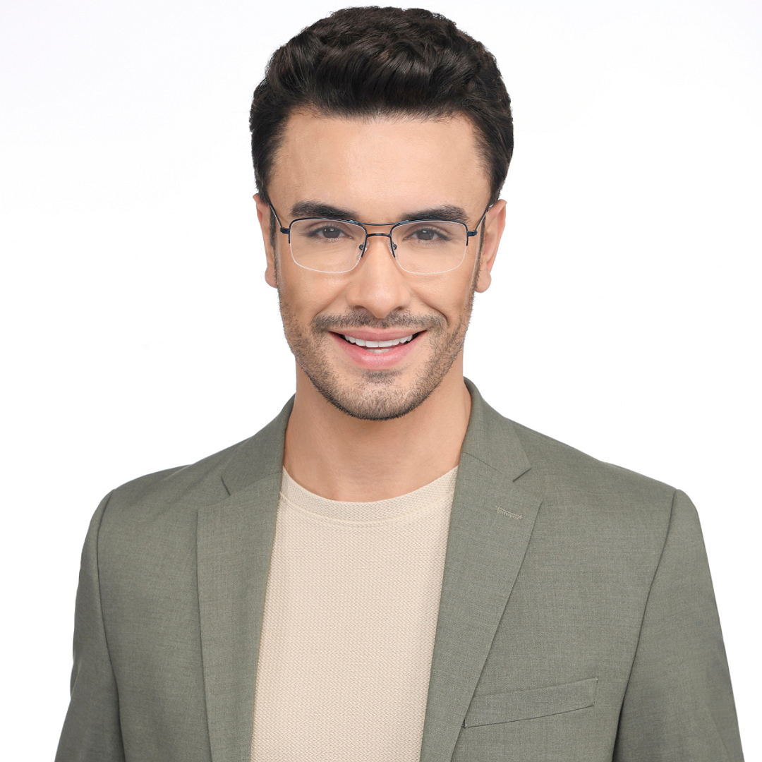 Vincent Chase Online Sky Blue Half Rim Square right side