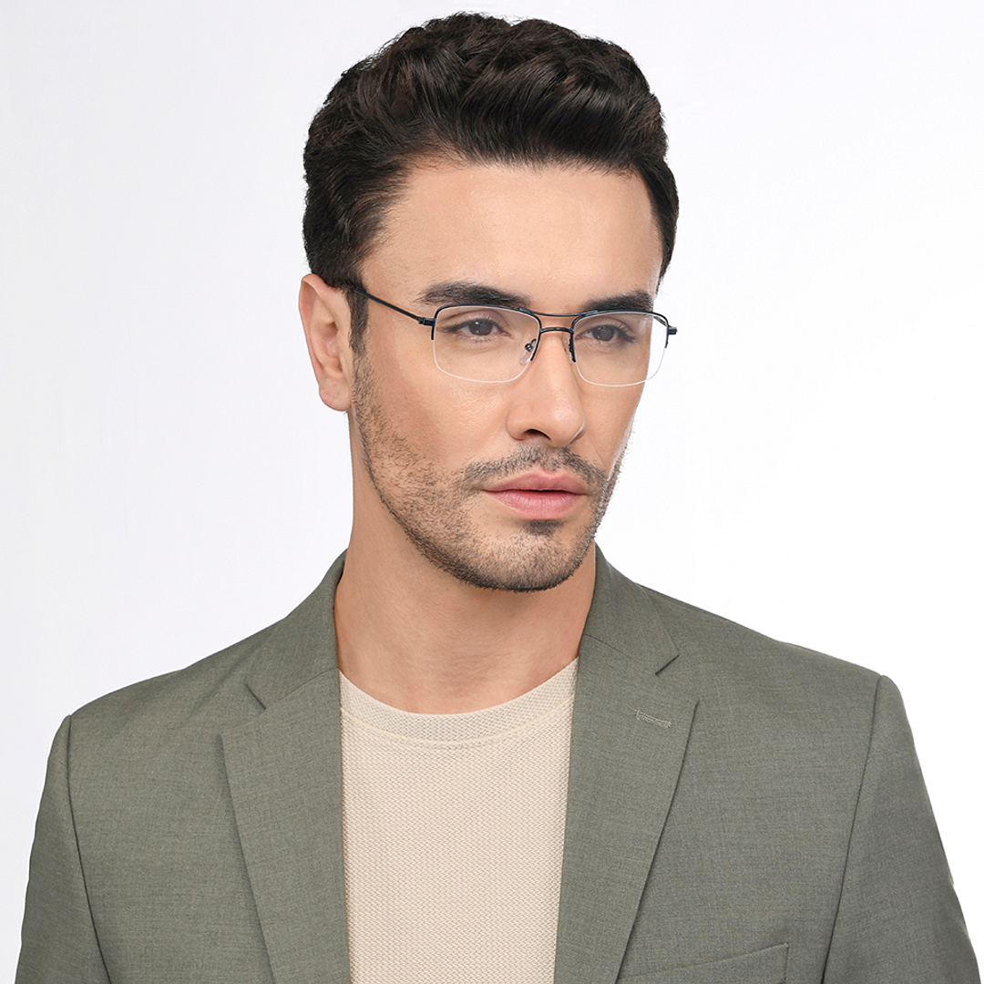 Vincent Chase Online Sky Blue Half Rim Square left side