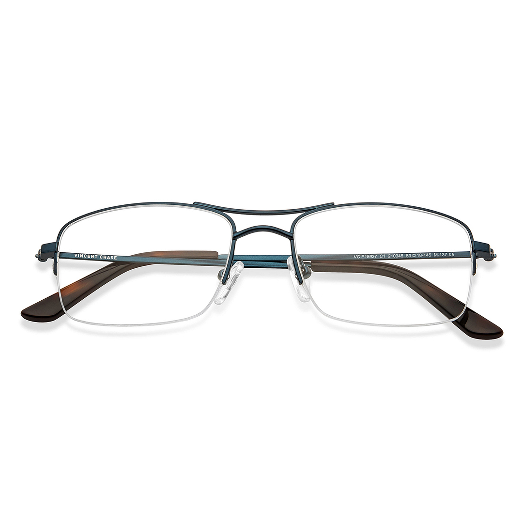 Vincent Chase Online Sky Blue Half Rim Square left side