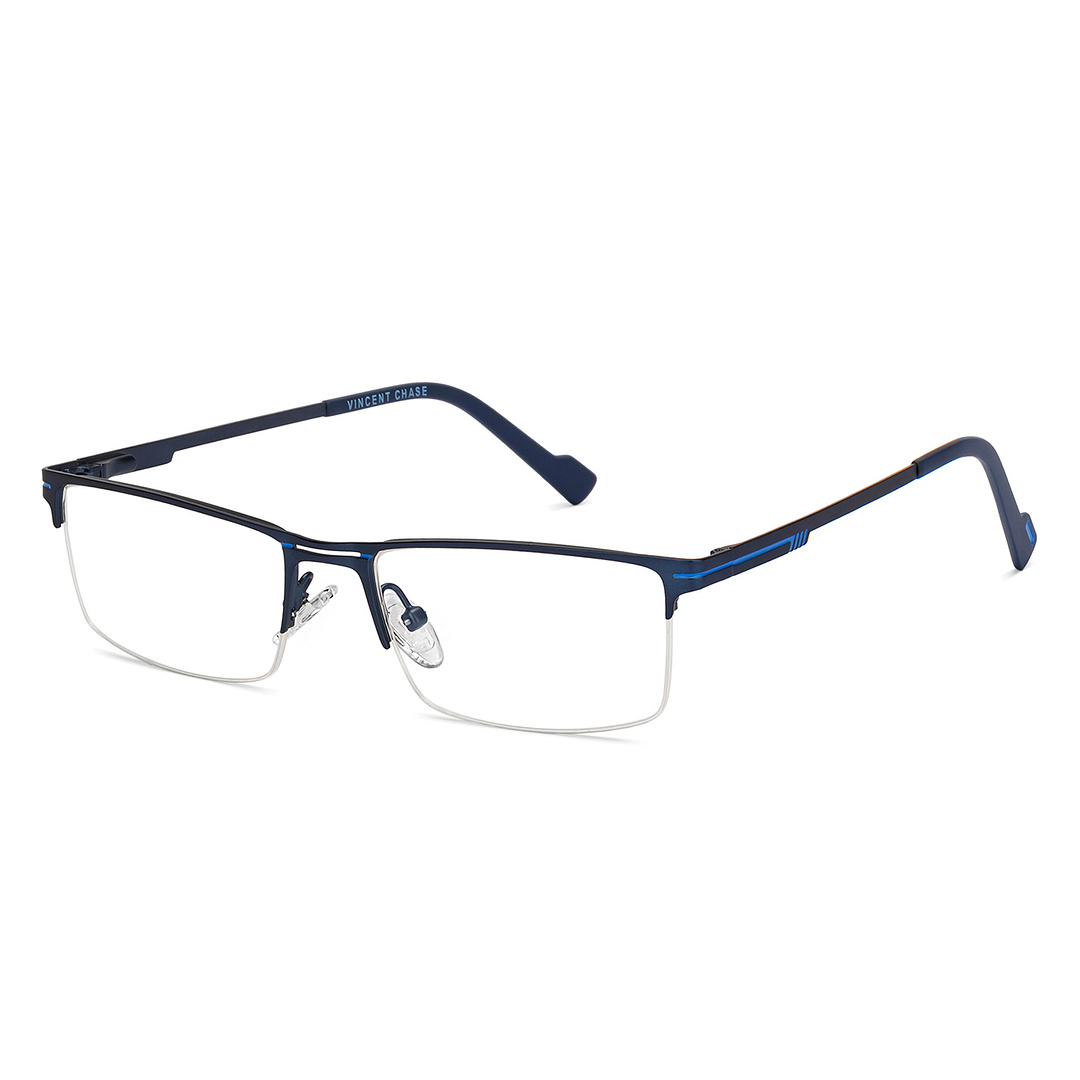 Buy Blue Half Rim Rectangle Vincent Chase Sleek Steel VC E16651-C2