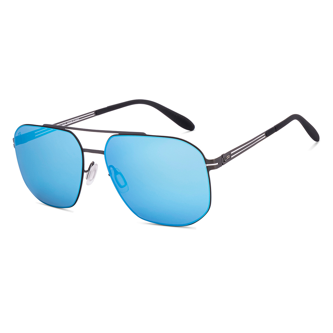 Blue Mirror Gunmetal Full Rim Geometric Vincent Chase VC Sun Metal