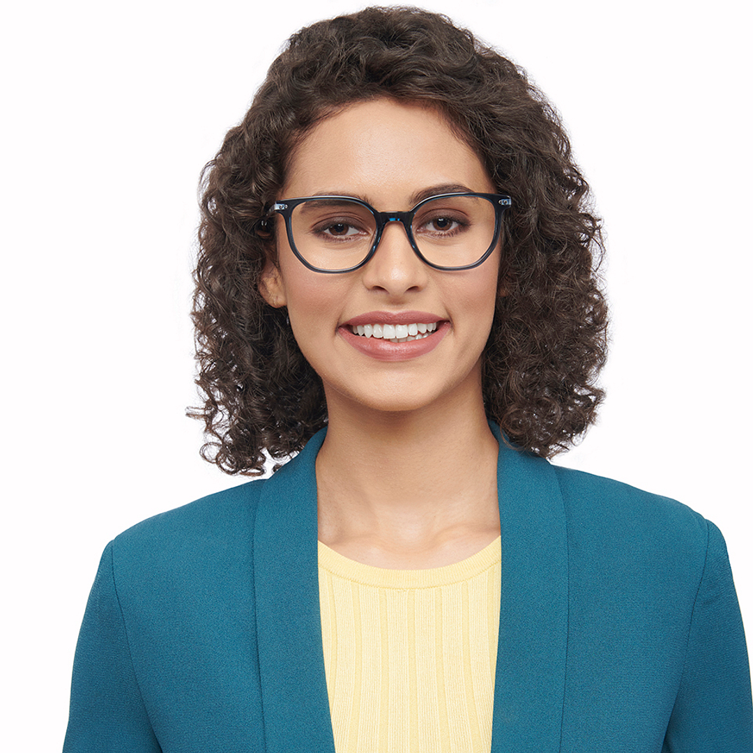 Vincent Chase Online Blue Transparent Full Rim Geometric left side