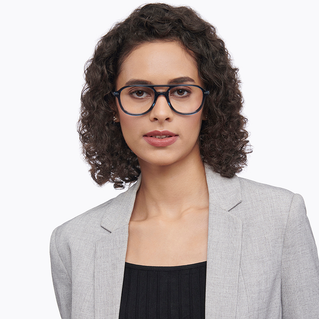 Vincent Chase Online Blue Transparent Full Rim Aviator left side
