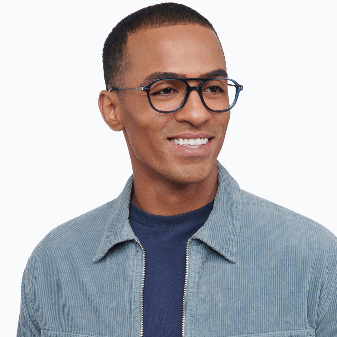 Vincent Chase Online Blue Transparent Full Rim Aviator left side