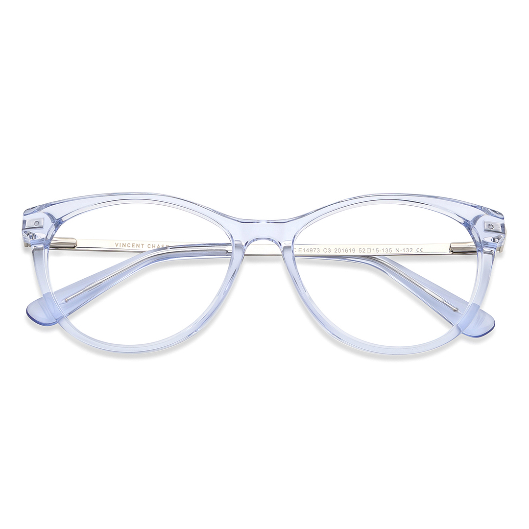 Vincent Chase Online Blue Transparent Full Rim Cat Eye left side
