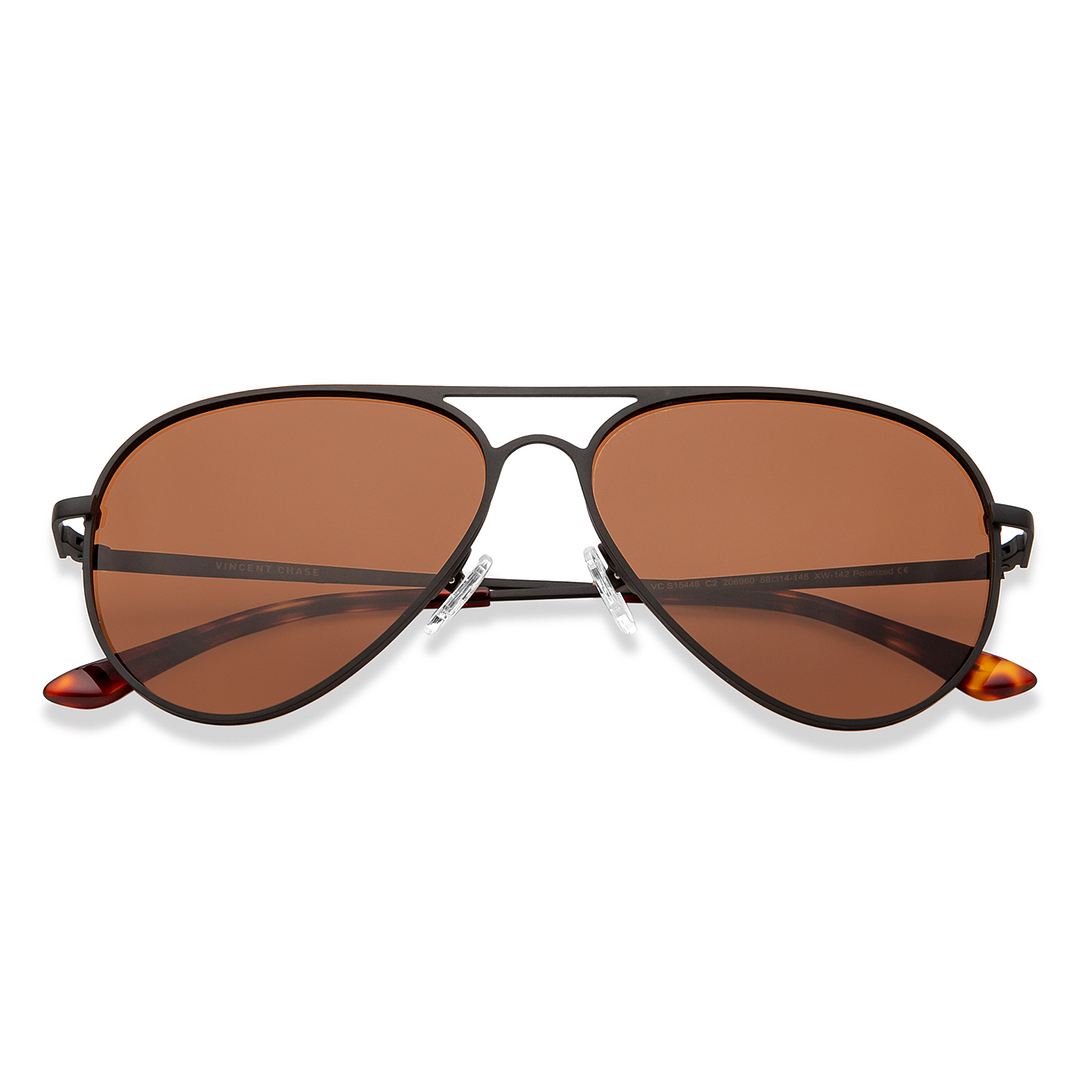 Vincent Chase Online Black Full Rim Aviator left side