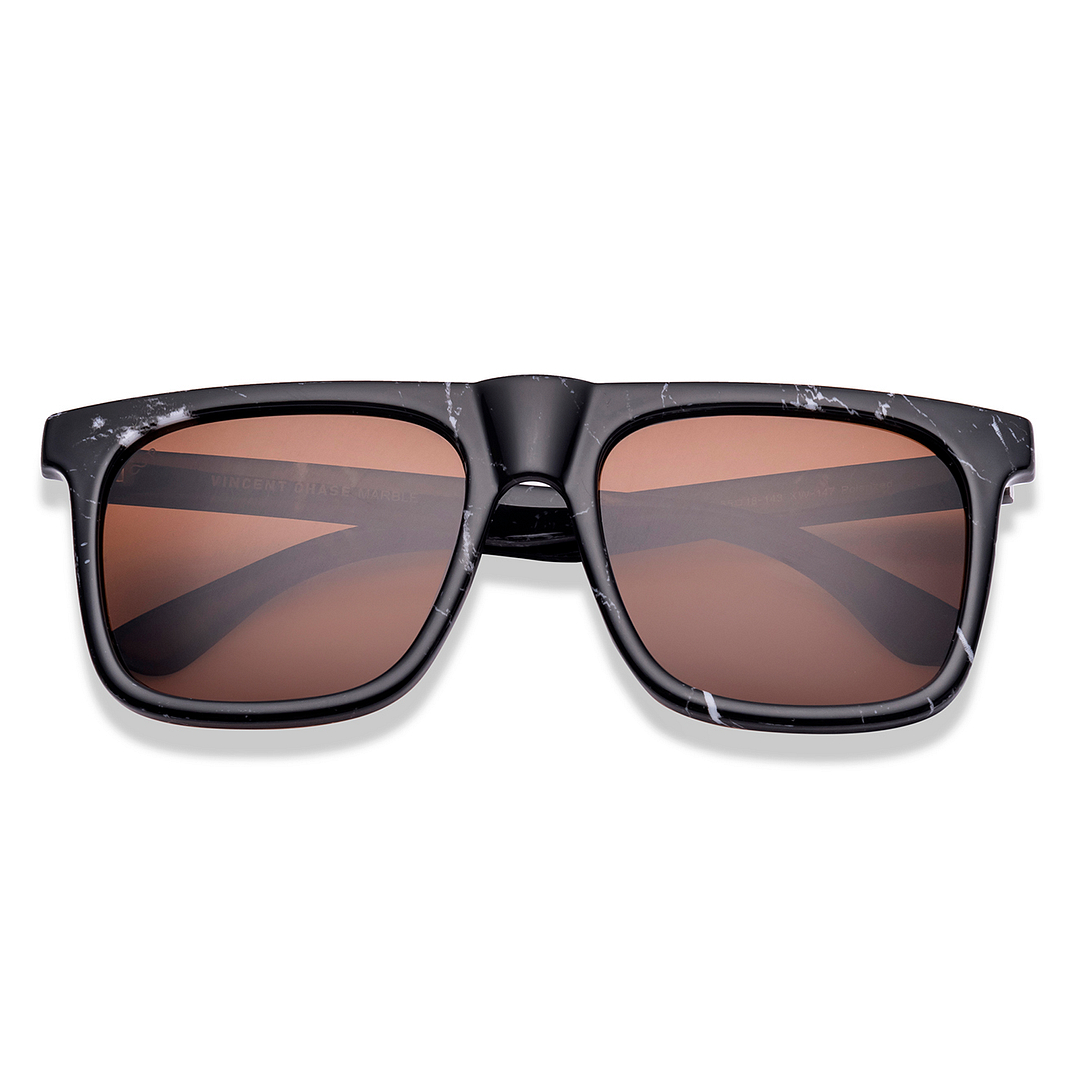 Buy Brown Black Full Rim Square Vincent Chase Polarized MARBLE 2 0  VCS000063-C1 Sunglasses at Lenskart.