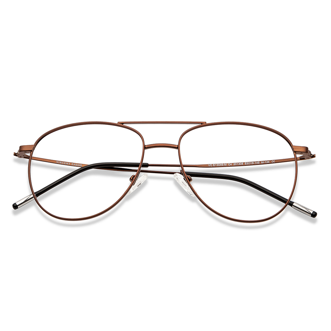 Vincent Chase Online Light Brown Full Rim Aviator left side