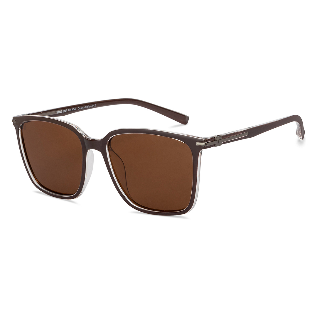 Vincent Chase Polarized Brown Full Rim Square left side