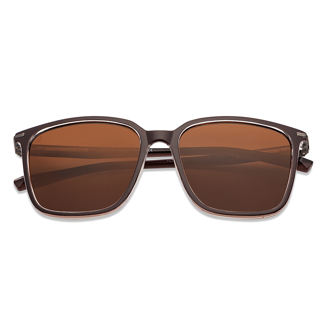 Vincent Chase Polarized Brown Full Rim Square left side