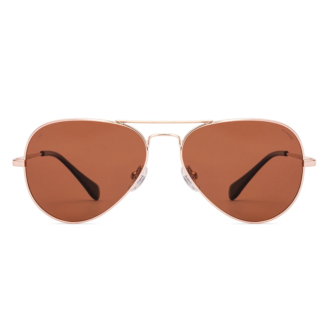 Vincent Chase Polarized Gold Full Rim Aviator right side