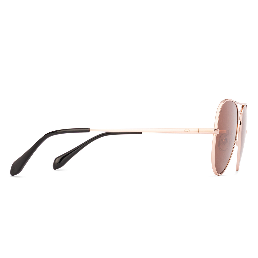 Vincent Chase Polarized Gold Full Rim Aviator left side