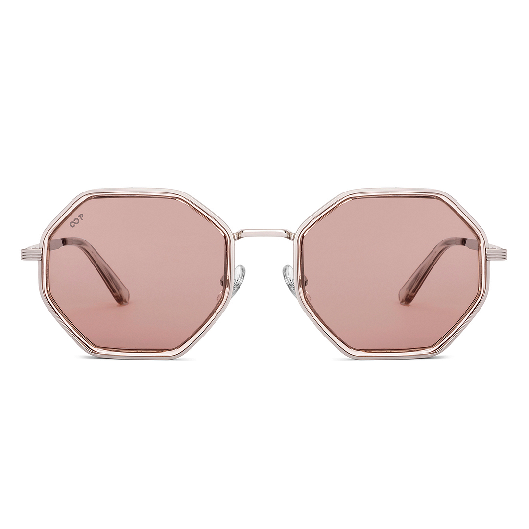 Buy Brown Gold Full Rim Geometric Vincent Chase Polarized Metal