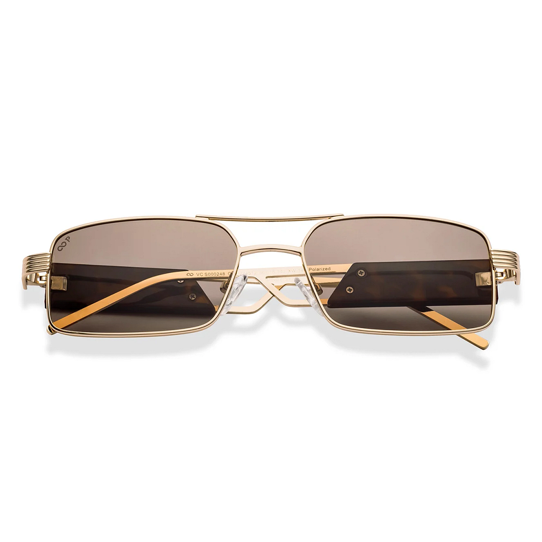 Vincent Chase Polarized Gold Full Rim Rectangle left side