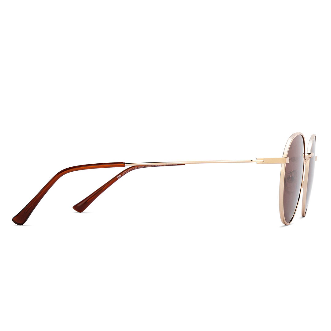 Vincent Chase Polarized Gold Full Rim Round left side
