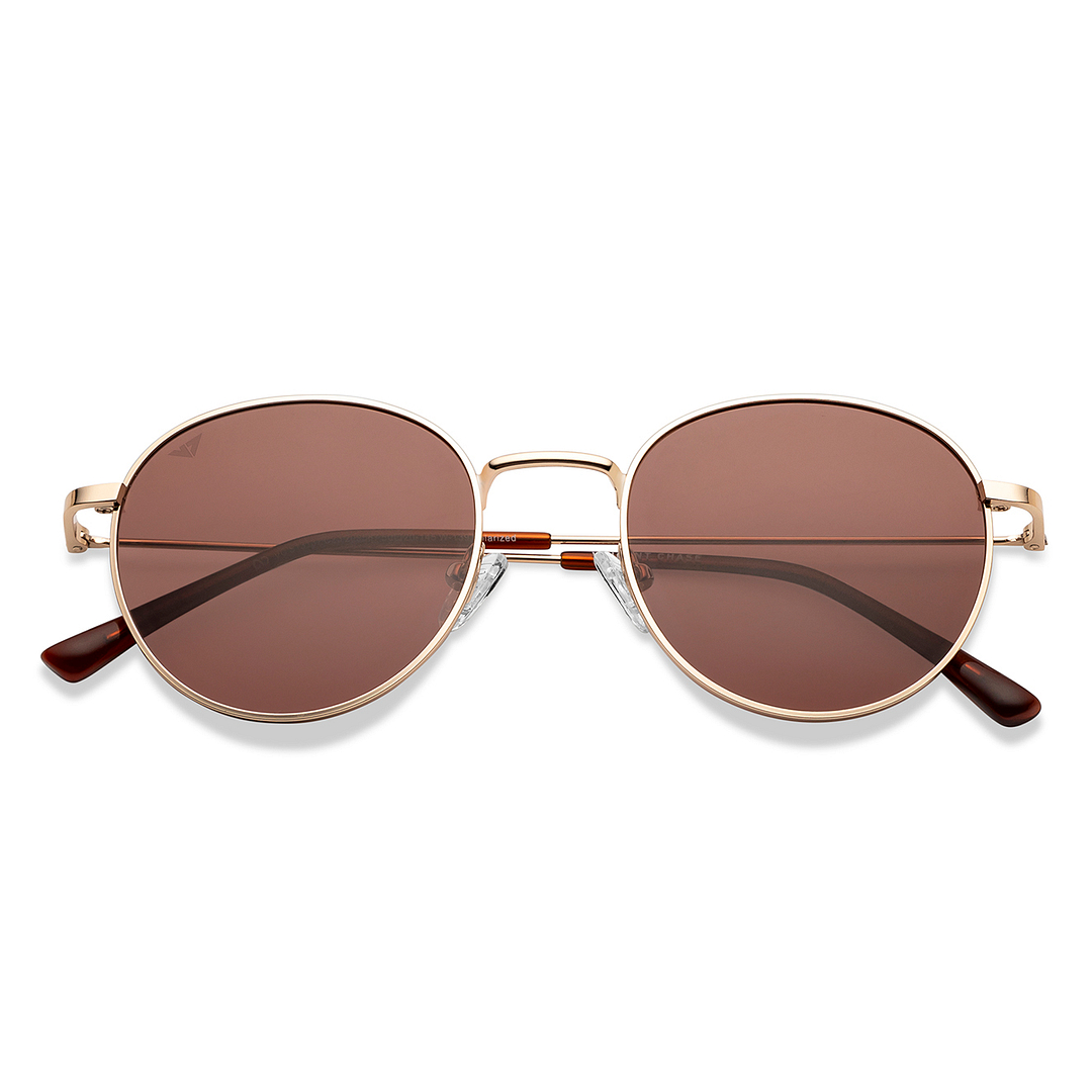 Vincent Chase Polarized Gold Full Rim Round left side