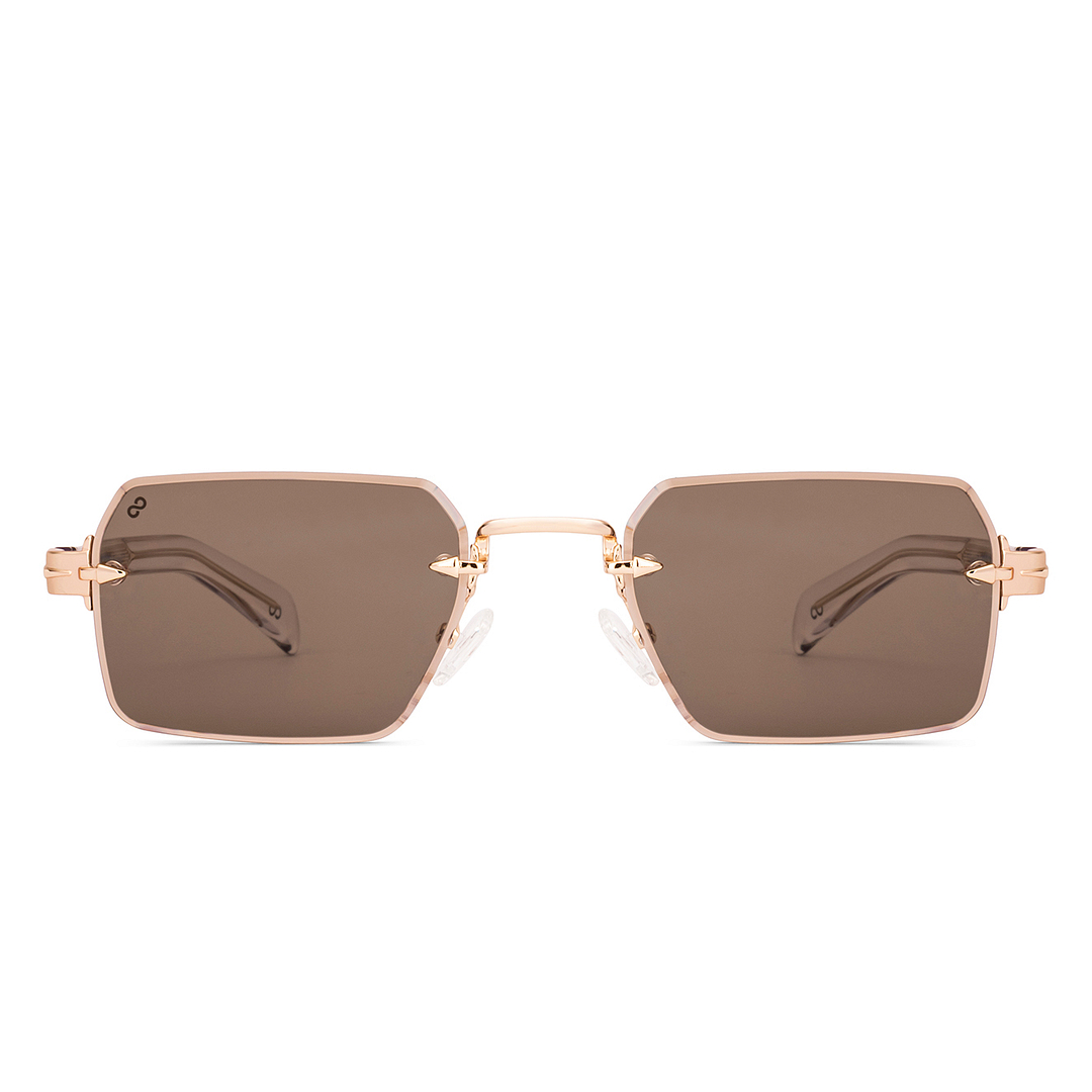 Brown Gold Rimless Square Vincent Chase Edit VC S18277ME Sunglasses