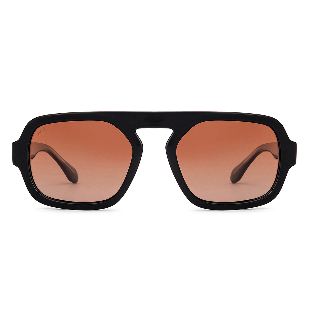 Brown Gradient Black Full Rim Square Vincent Chase Polarized Non