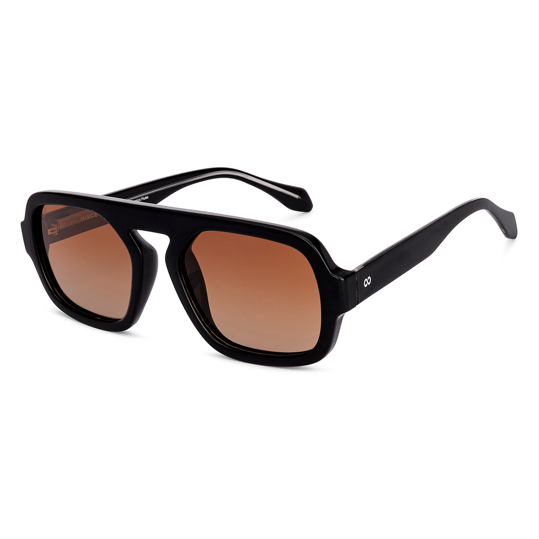 Brown Gradient Black Full Rim Square Vincent Chase Polarized Non