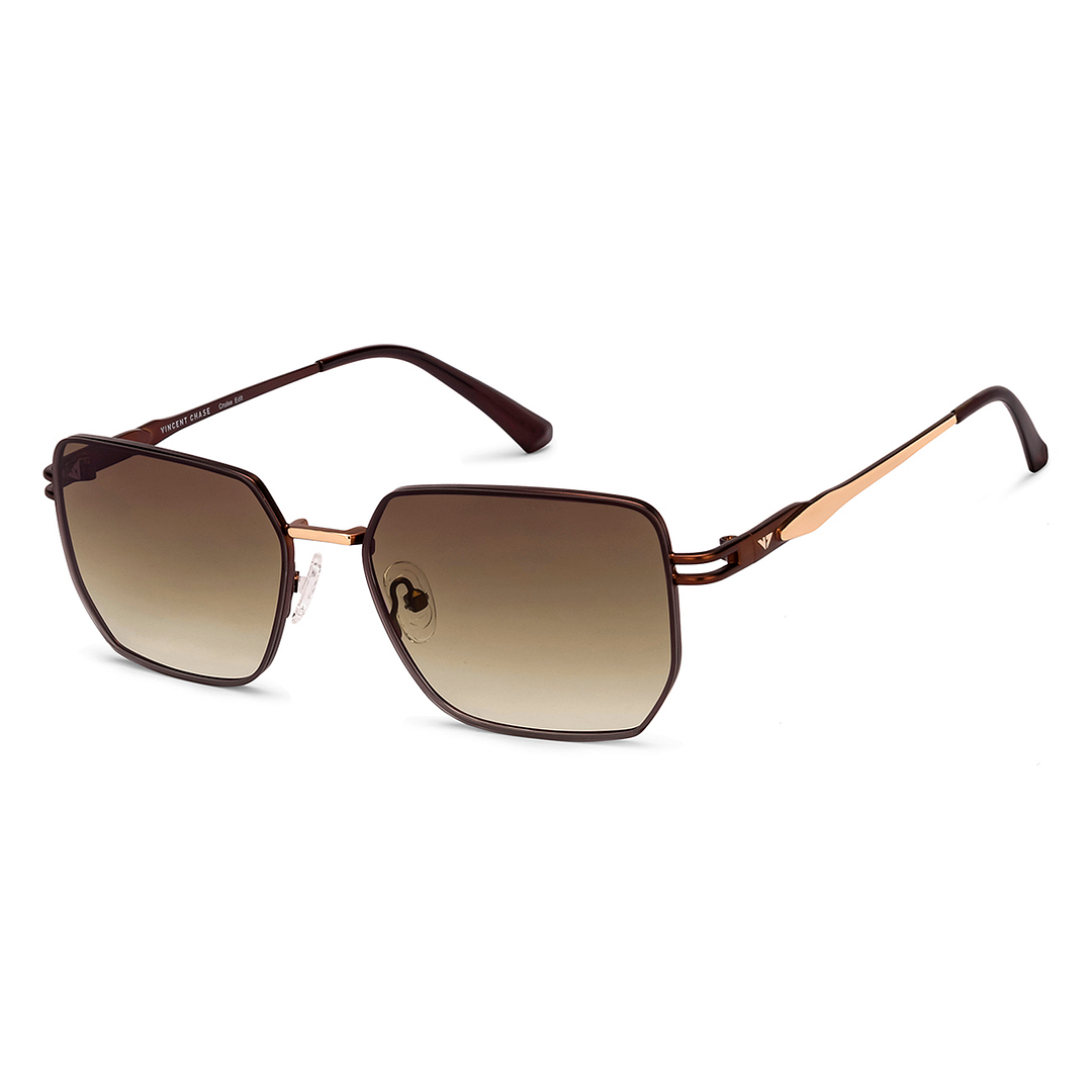 Vincent Chase Brown Rimless Rectangle left side