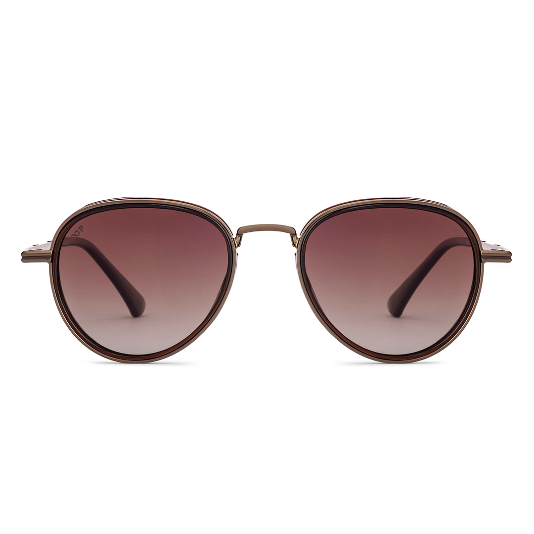 Buy Brown Gradient Full Rim Aviator Vincent Chase Polarized Sun