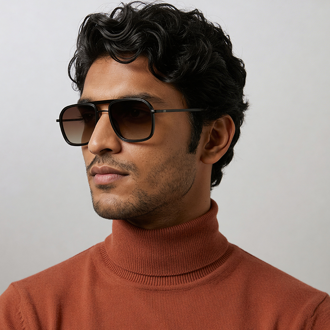 Buy Brown Gradient Full Rim Square Vincent Chase Metal S19054