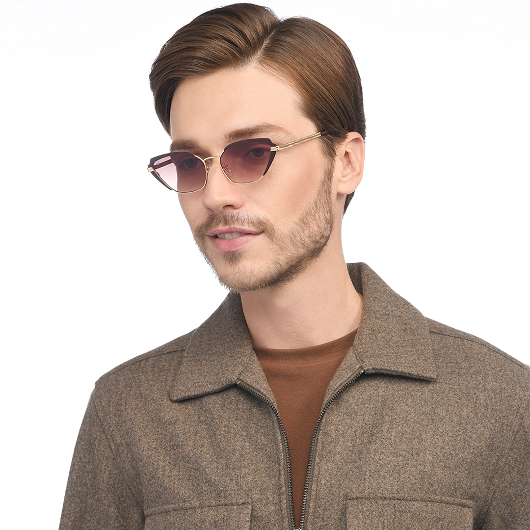 Vincent Chase Gold Full Rim Cat Eye left side