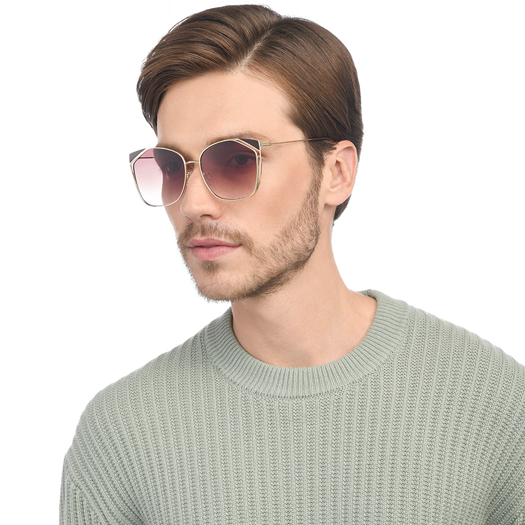 Vincent Chase Gold Full Rim Cat Eye left side