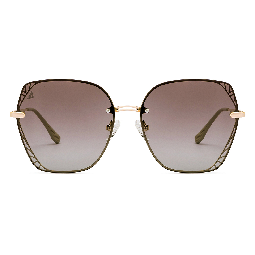 Buy Brown Gradient Gold Full Rim Geometric Vincent Chase SPOT ON