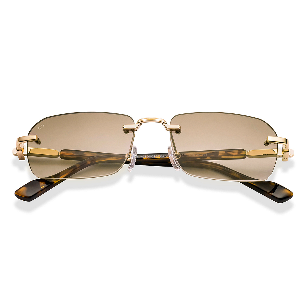 Vincent Chase Gold Rimless Rectangle left side