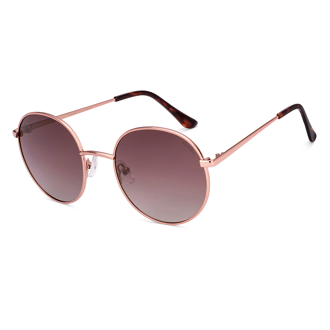 Buy Brown Gradient Rose Gold Full Rim Round Vincent Chase Metal Vc