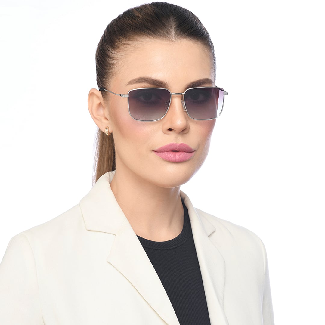 Vincent Chase Polarized Silver Full Rim Rectangle left side