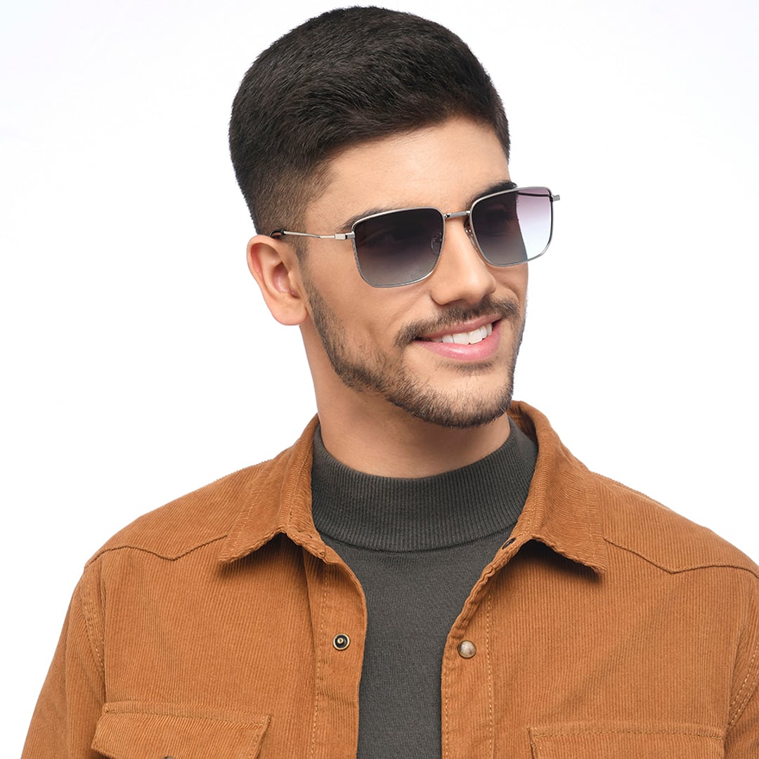 Vincent Chase Polarized Silver Full Rim Rectangle right side