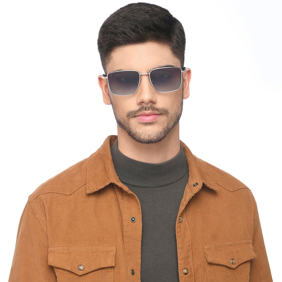 Vincent Chase Polarized Silver Full Rim Rectangle left side