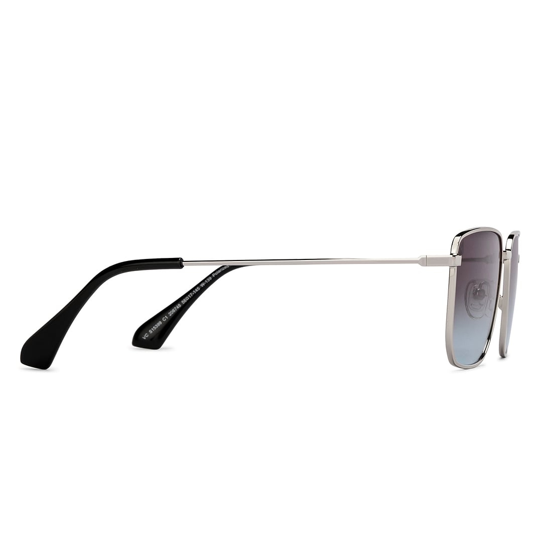 Vincent Chase Polarized Silver Full Rim Rectangle left side