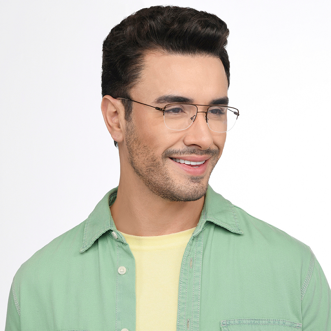 Vincent Chase Online Light Brown Half Rim Rectangle right side