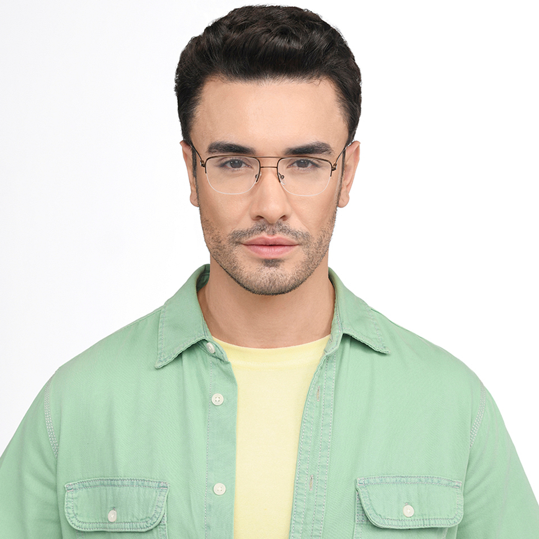 Vincent Chase Online Light Brown Half Rim Rectangle left side